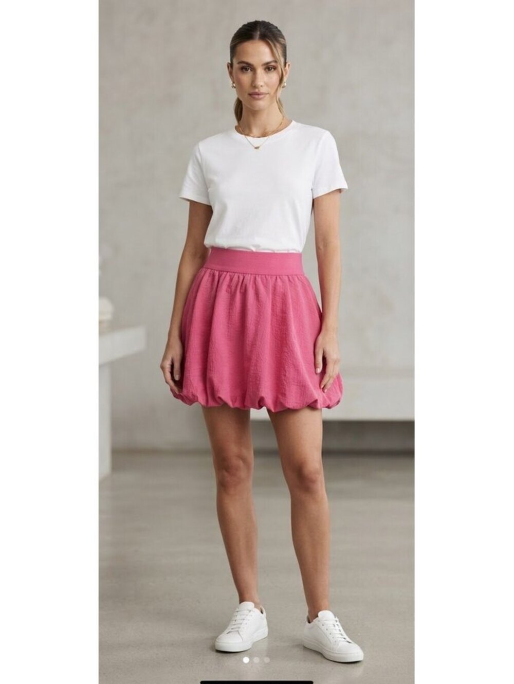 HYFV Bright Pink Bubble Mini Skirt - Size Small